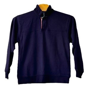 Orvis Men’s Navy Signature Quarter‎ Zip Button Pullover   Sz M